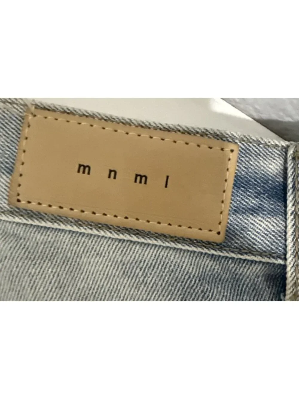 mnml Streetwear Torn Ripped Shredded Flared Light Wash Jeans Mens Size 33X36
